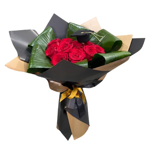 Ramo de 12 rosas importadas con papel coreano graduacion